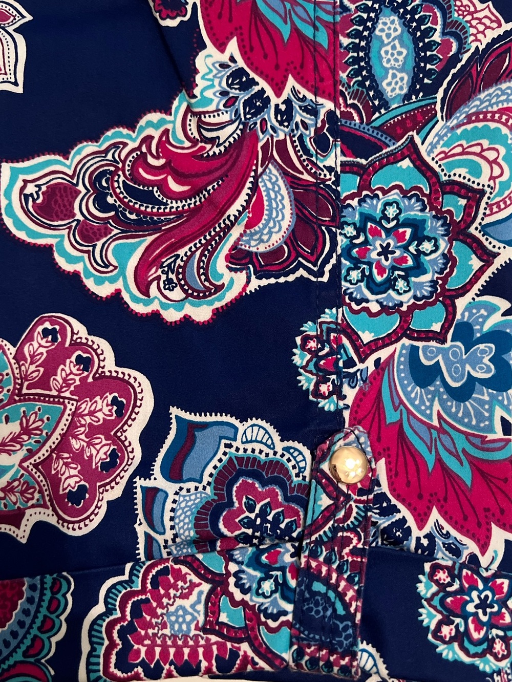 Chico's Navy Multicolor Paisley Cropped Pants - Picture 5 of 6